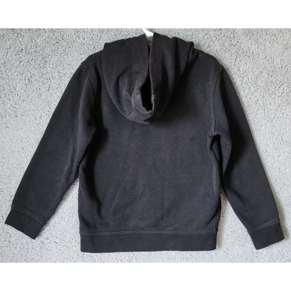 Nike Black Swoosh Logo Kangaroo Pocket Basic‎ Pullover Hoodie Youth Size Large 7